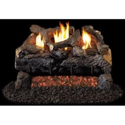 Real Fyre 16/18" Evening Fire Charred See-thru Log Set, Remote