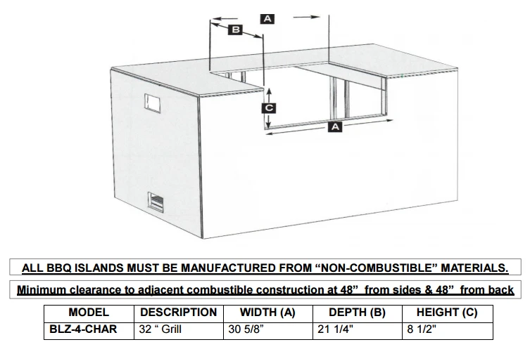 Blaze 32″ Built-in Charcoal Grill - BLZ-4-CHAR 3 Blaze 32″ Built-in Charcoal Grill - BLZ-4-CHAR - Image 3