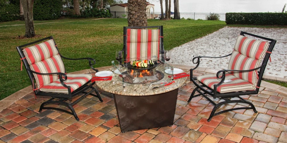 Firetainment Santiago 42" Round Fire Pit Grilling Table 2 Firetainment Santiago 42" Round Fire Pit Grilling Table - Image 2