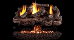 Real Fyre 16/18" Charred Aged Split Log Set, Variable Remote