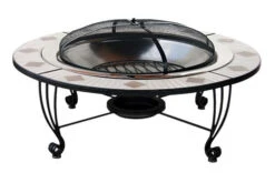 Wood-burning Fire Bowl W Decorative Ceramic Tile Surround